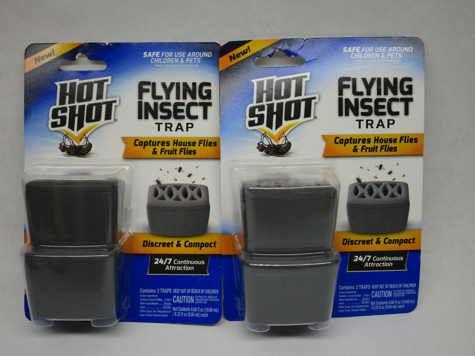Hot Shot Flying Insect Trap Discreet Captures House & Fruit Flies (4 Traps)