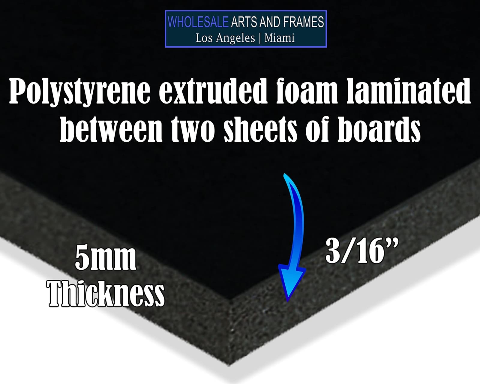 3/16" Black Foam Core Boards 11x14 16x20 20x30 24x36 30x40 32x40 Poster Backing 3
