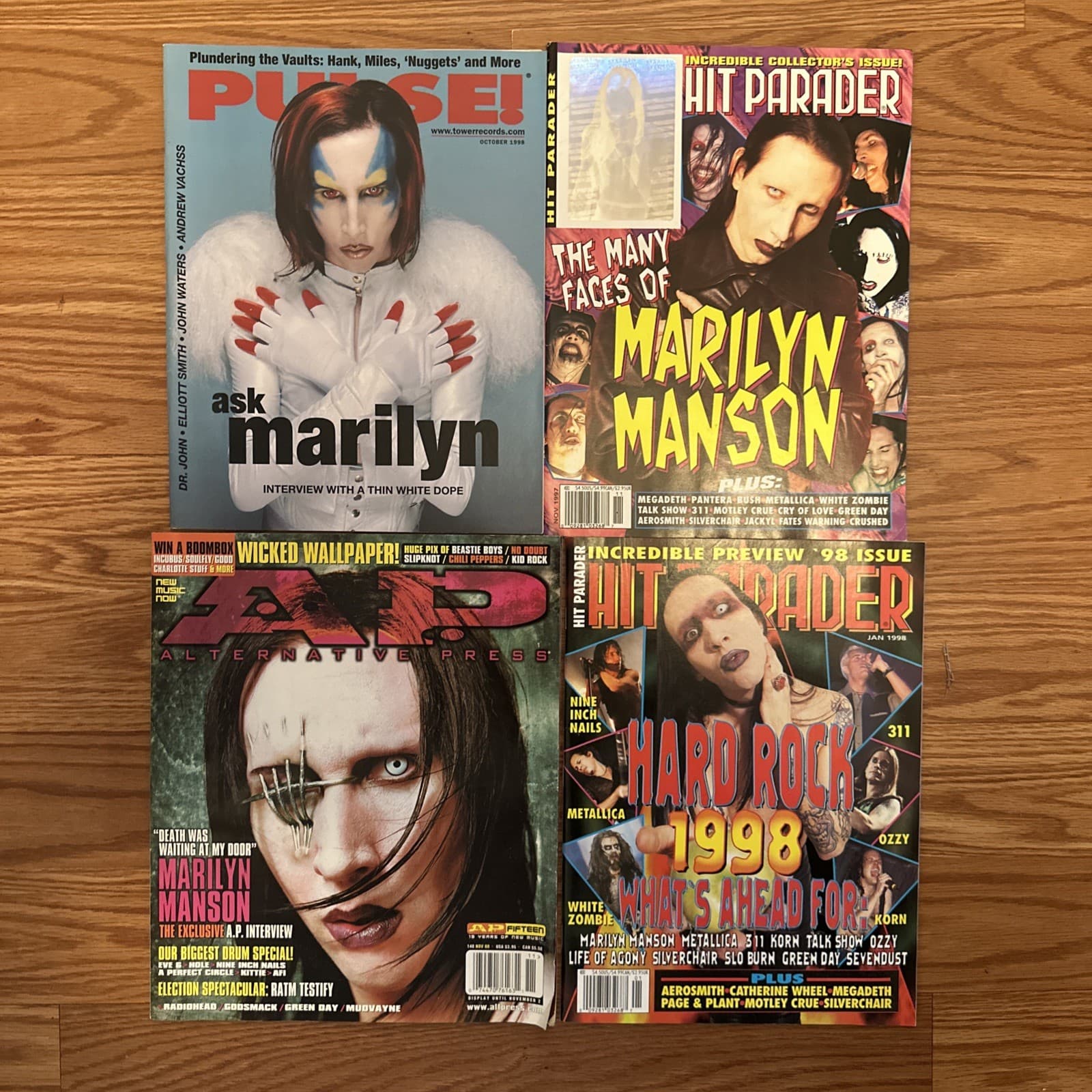Vintage Marilyn Manson Magazine LOT Of 4 AP, Pulse, Hit Parader