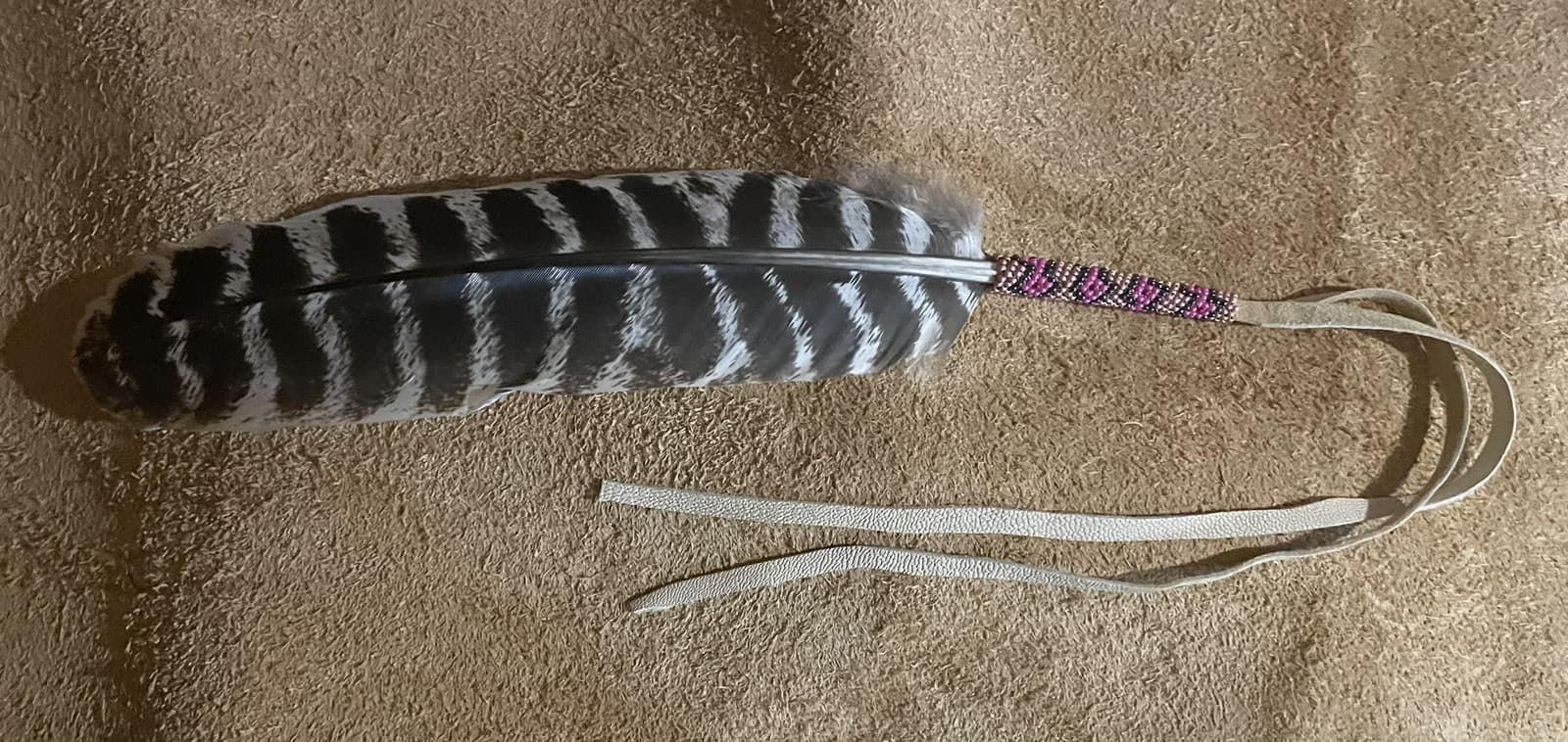 Native American Lakota Sioux Beaded Feather. 2