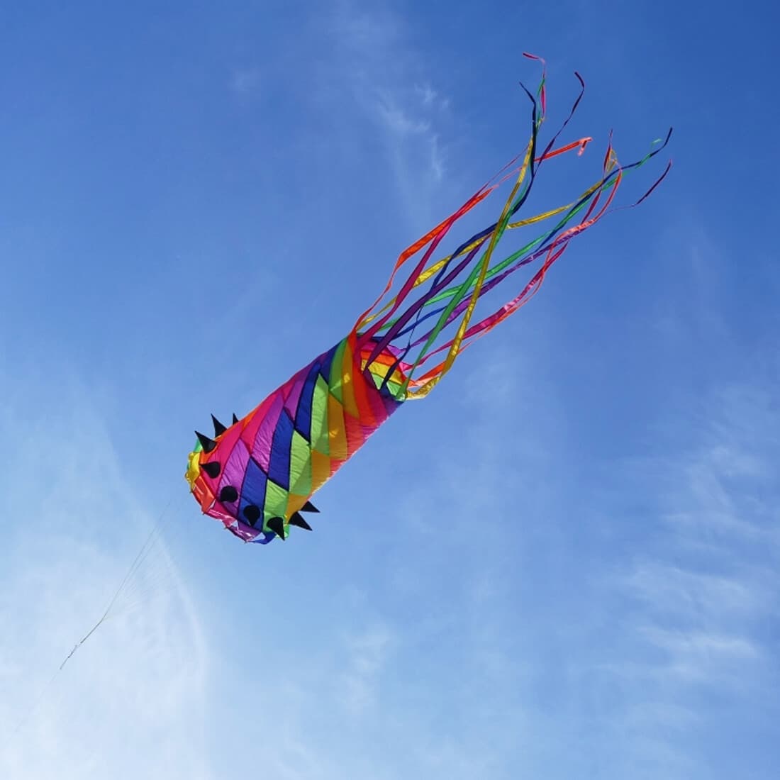 Giant 3.5m Shaped Kite Rainbow Spin Windsock Super Turbine Kite Poles Hanging 4