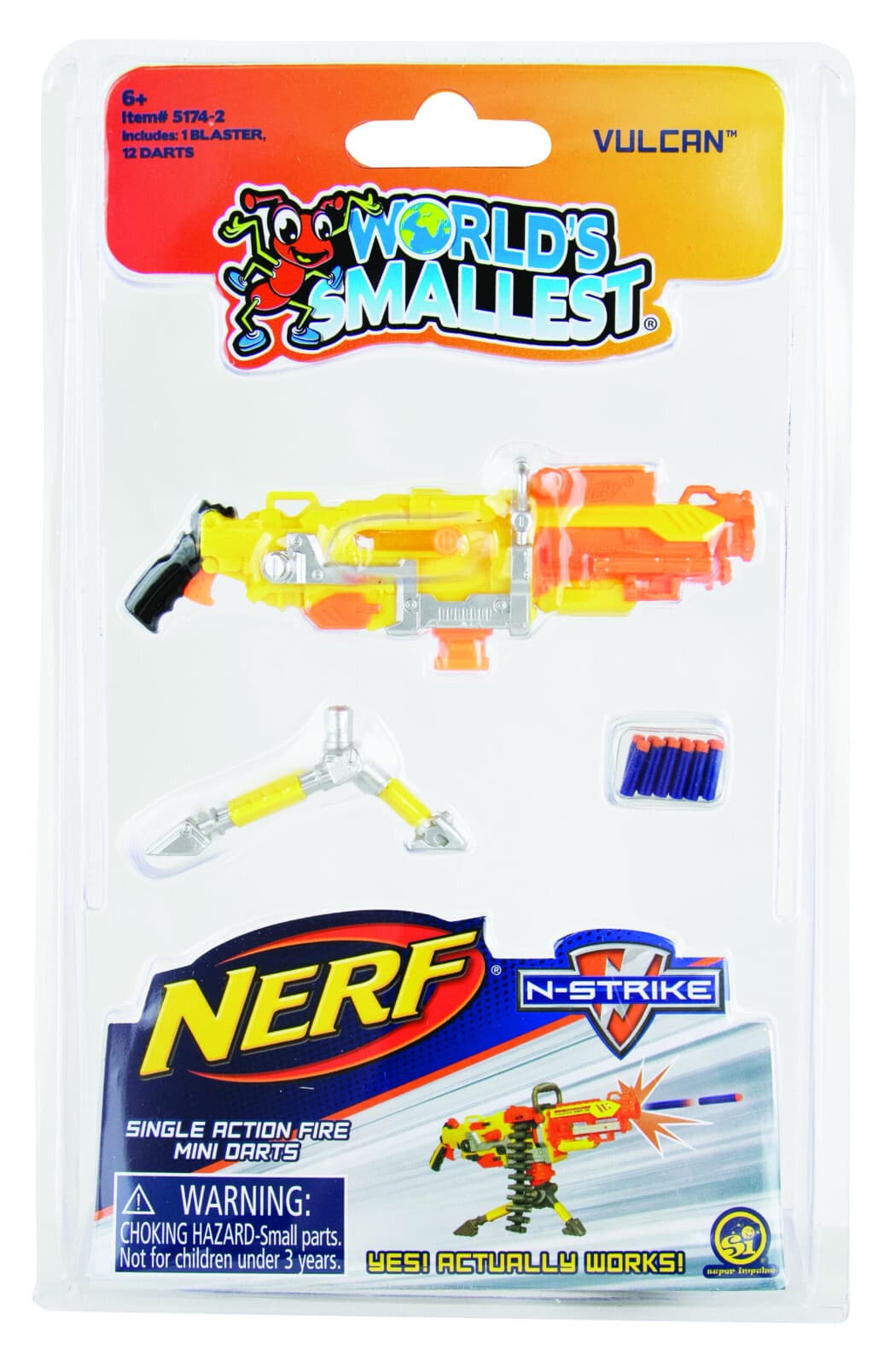 (Set of 3) Worlds Smallest NERF BLASTERS Micro Dart Gun SHOCKWAVE,VULCAN Rifle 3