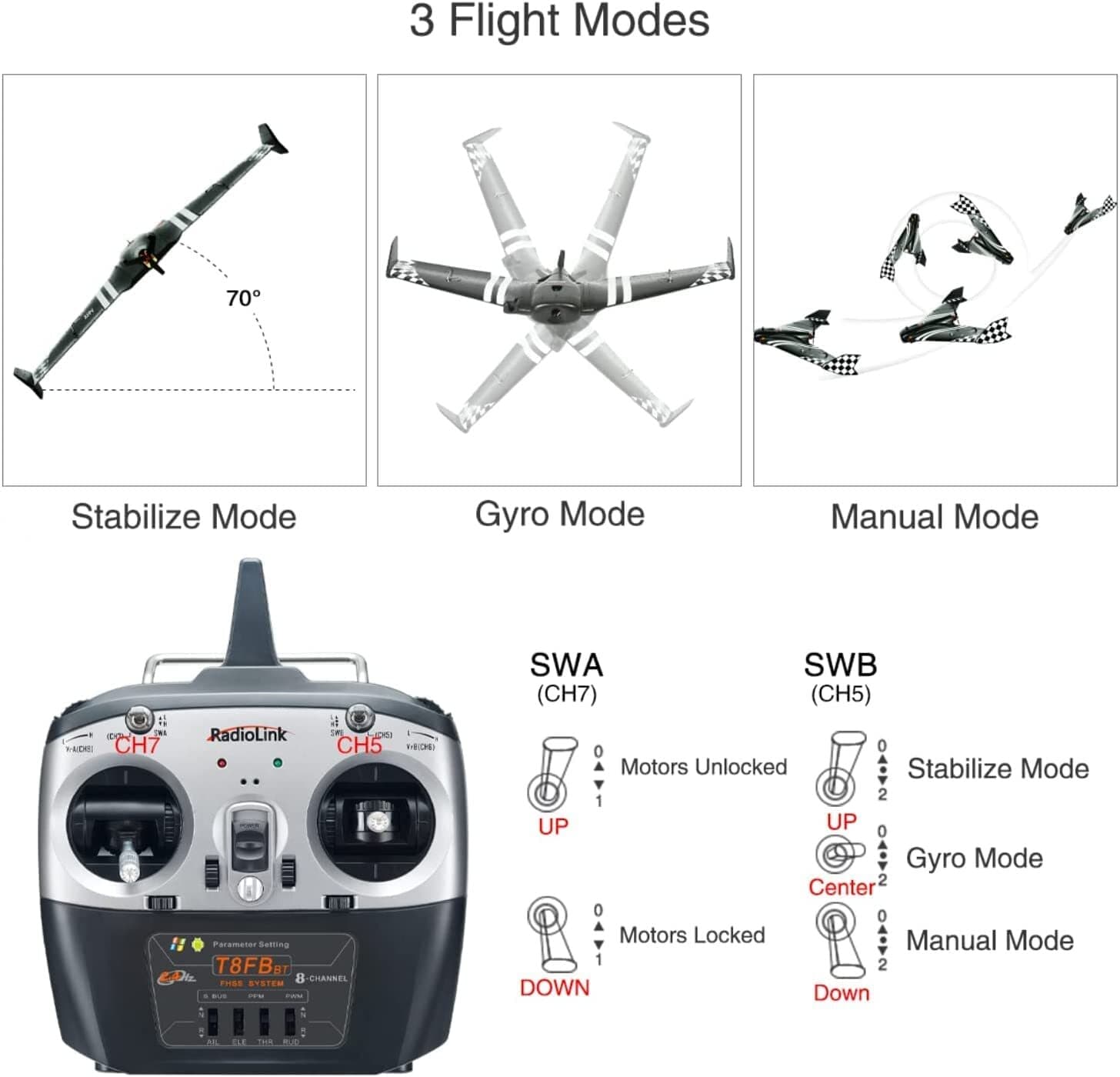 NEW Radiolink Byme-D Stabilizer 3 Channels Flight Controller with Gyroscope 3D 2