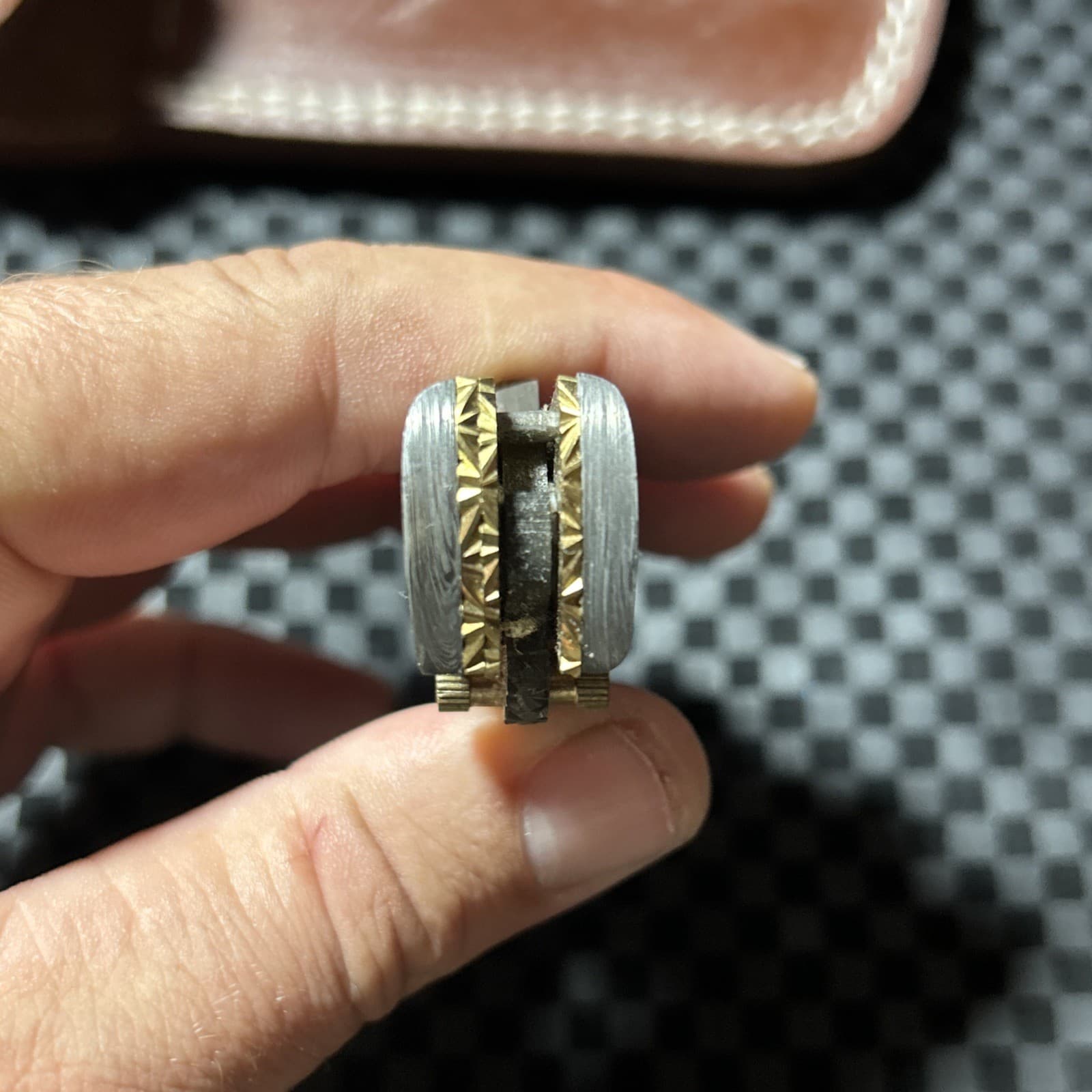 HTK-207 Damascus Steel Custom Handmade Fold Knife/Olive Wood Handle, With Sheath 6