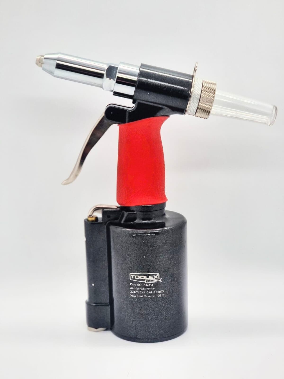 Toolex 534351 Air Hydraulic Riveter 3/16 Inch Capacity 90 PSI Max Intel Pressure