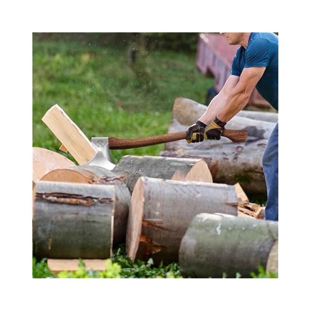 34.3 Inch Professional Wood Splitting Axe with Leather Sheath, 5.5lbs Head 6