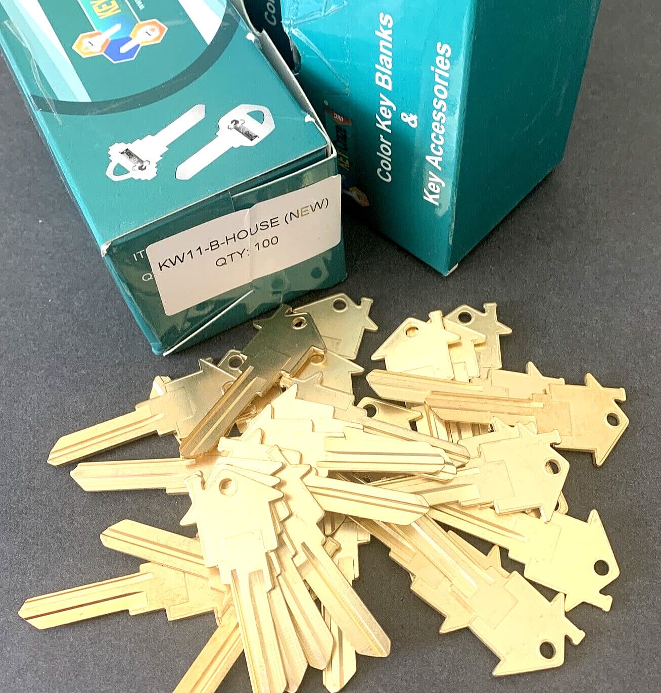APARTMENT-HOME House Shaped Key Blanks 100-KW-11-6 PIN KWIKSET BRASS RE AGENTS 4