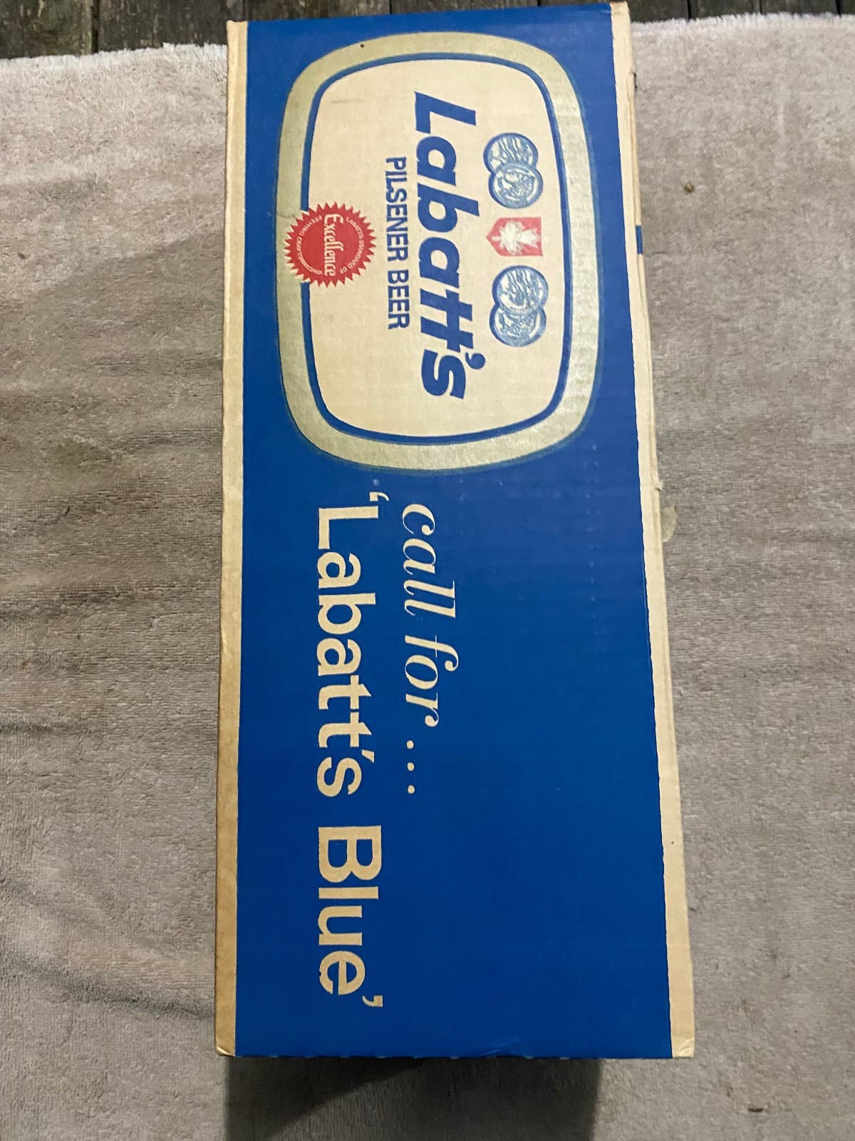 Vintage 1970s Labatt’s Blue Imported Beer Cardboard Box 12 Pack Canadian Rare 3