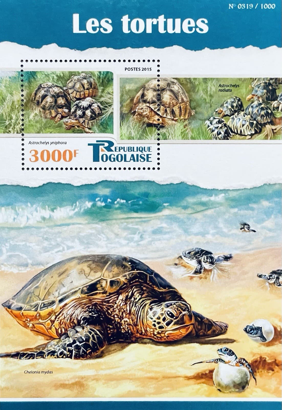 TOGO TURTLES STAMPS S/S MNH 2015 GREEN SEA TURTLE WILDLIFE MARINE LIFE WILDLIFE