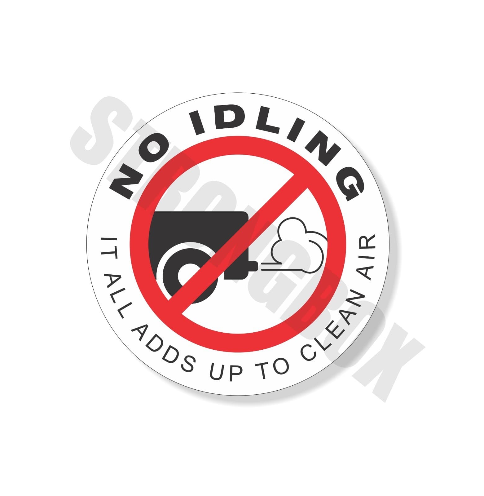 Automotive Environmental Safety ADHESIVE DECAL - NO IDLING - IDLE FREE 3.5"