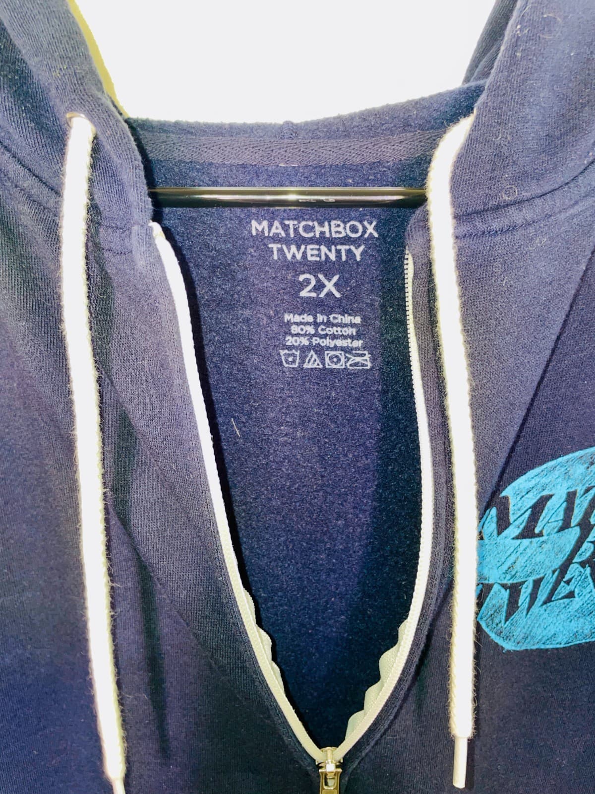 Matchbox Twenty Black Zip Up Jacket Women's Hooded Blue Logo Rob Thomas 2X 4