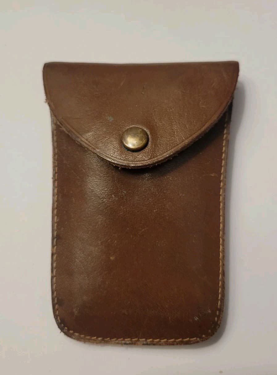 Toolmaster Antique Vintage Swiss Multi Tool Bow Folding Pocket USA Leather Case 2