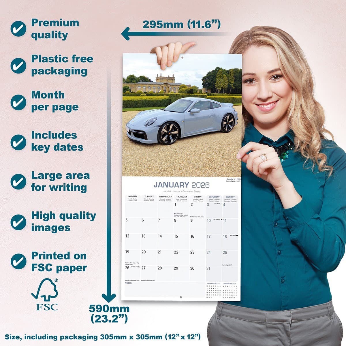 Porsche 2026 Calendar Plastic Free | Avonside Publishing 6