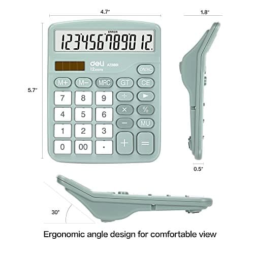 Calculator,  Standard Function Desktop Calculators with 12 Digit Large Green 3