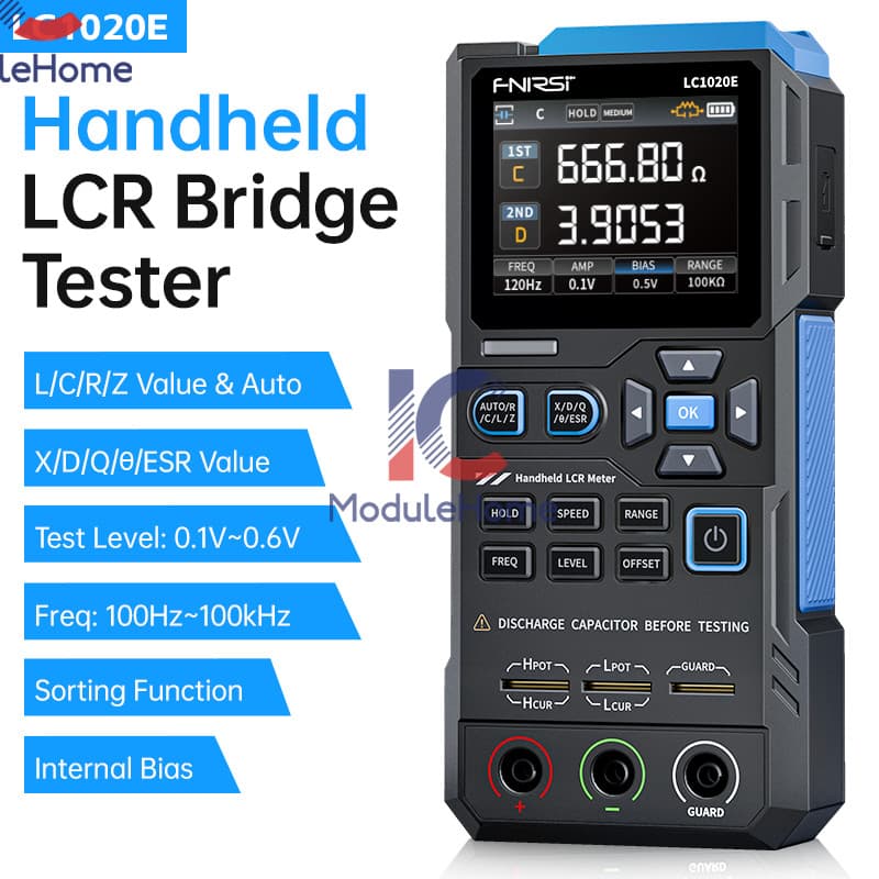 FNIRSI LC1020E High Precision Digital Bridge LCR ESR Tester Resistance Meter