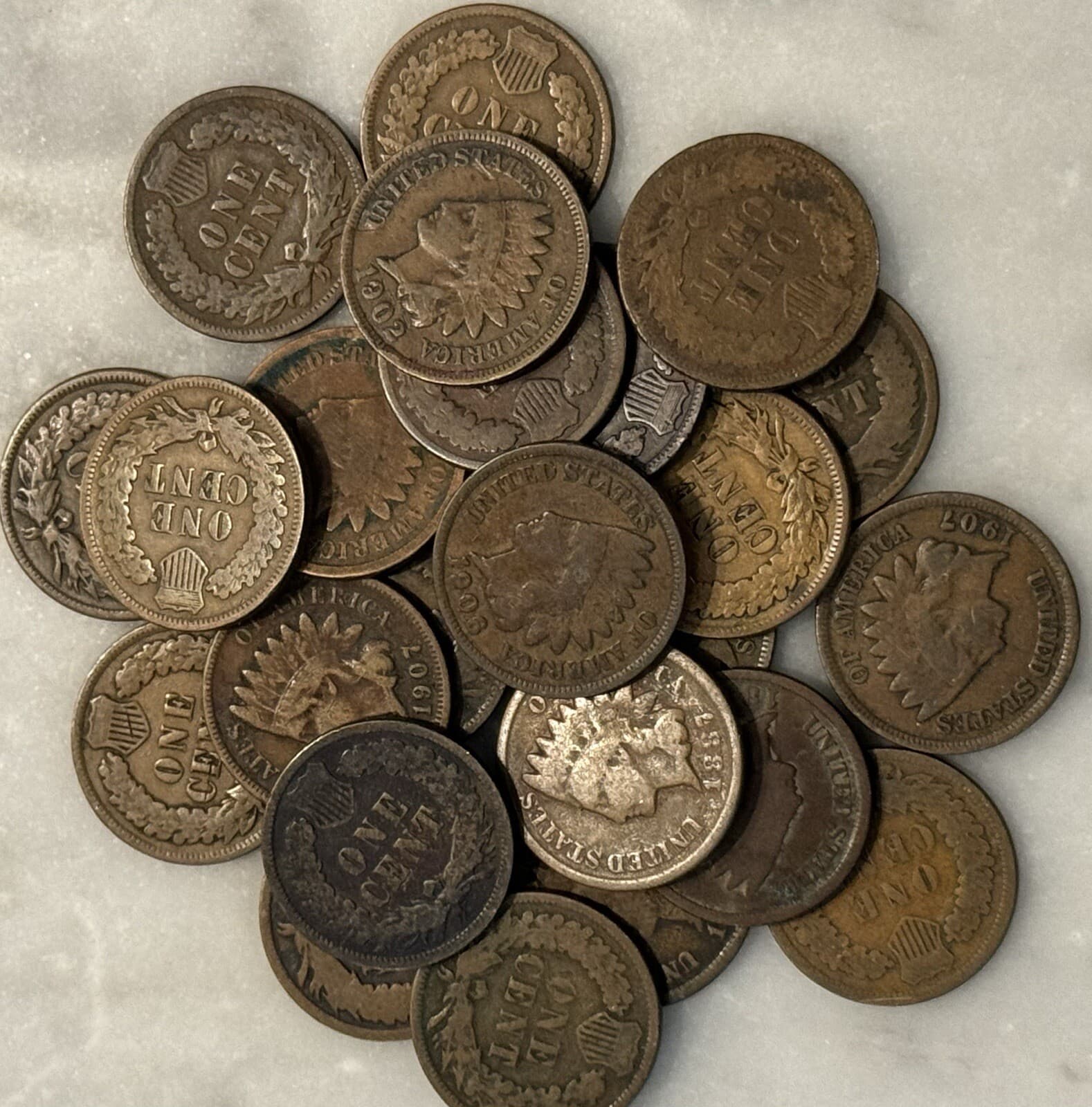 [Lot of 25 Coins] Indian Head Cent - 1/2 Roll - Choose how many! 6