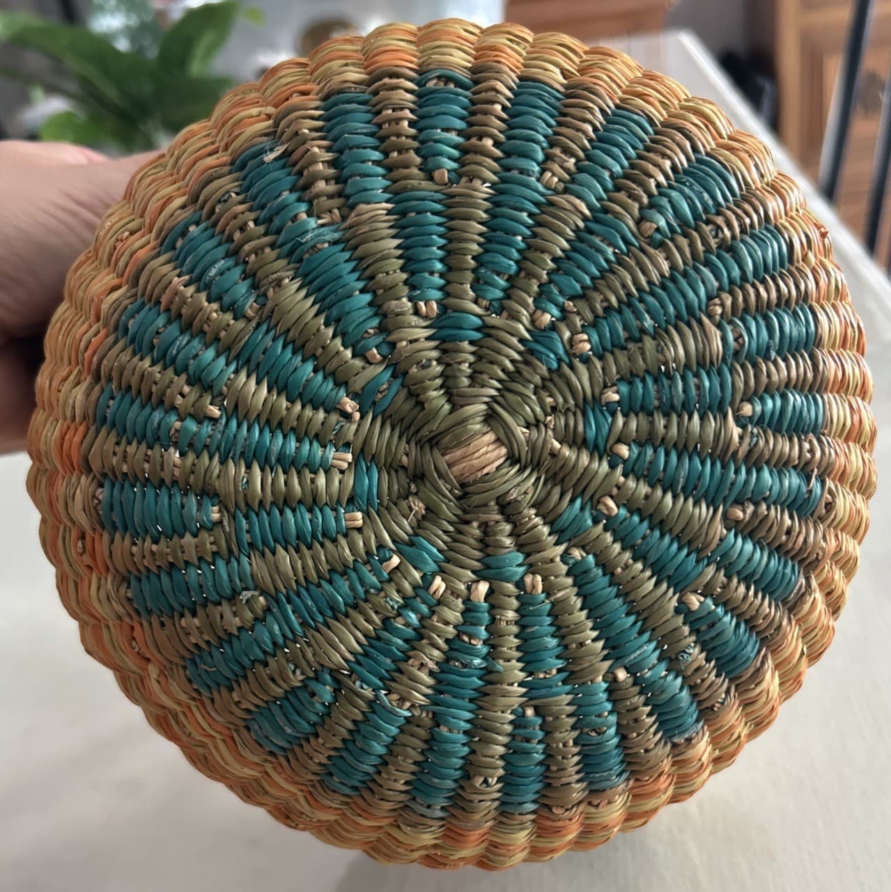 African Market Blessing Basket Handcrafted in Ghana Nyamah Adongo Signed 4