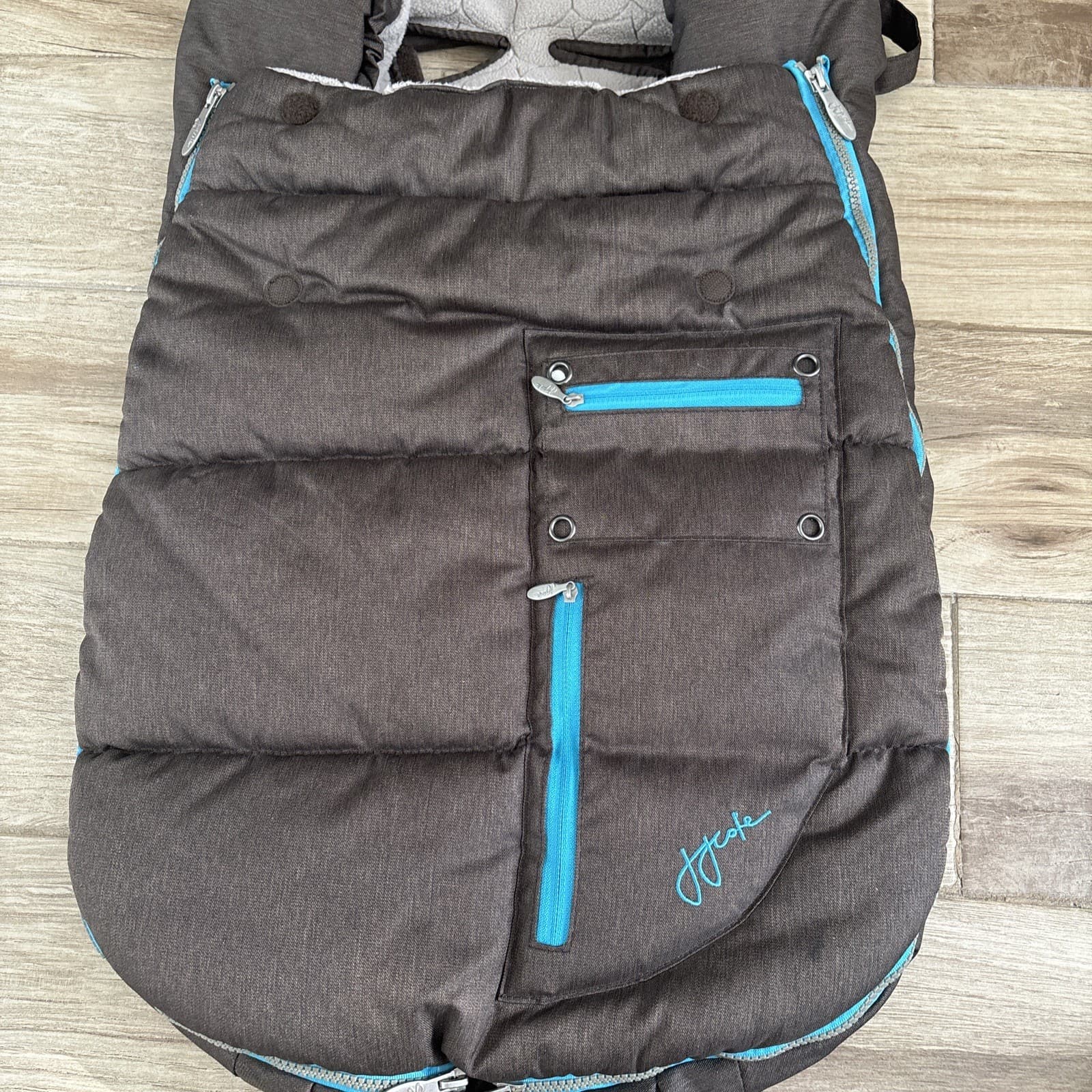 Bunting Stroller Bag Arctic bundleme. JJ Cole Brown & Teal NWOT never used 2