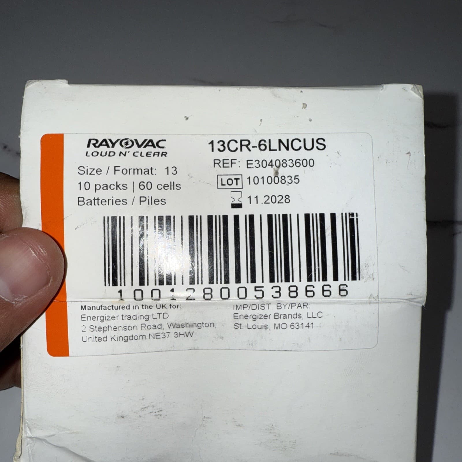 RAYOVAC Loud N Clear 13 Hearing Aid Batteries 10 Packs 60 Cells 13CR-6LNCUS 2