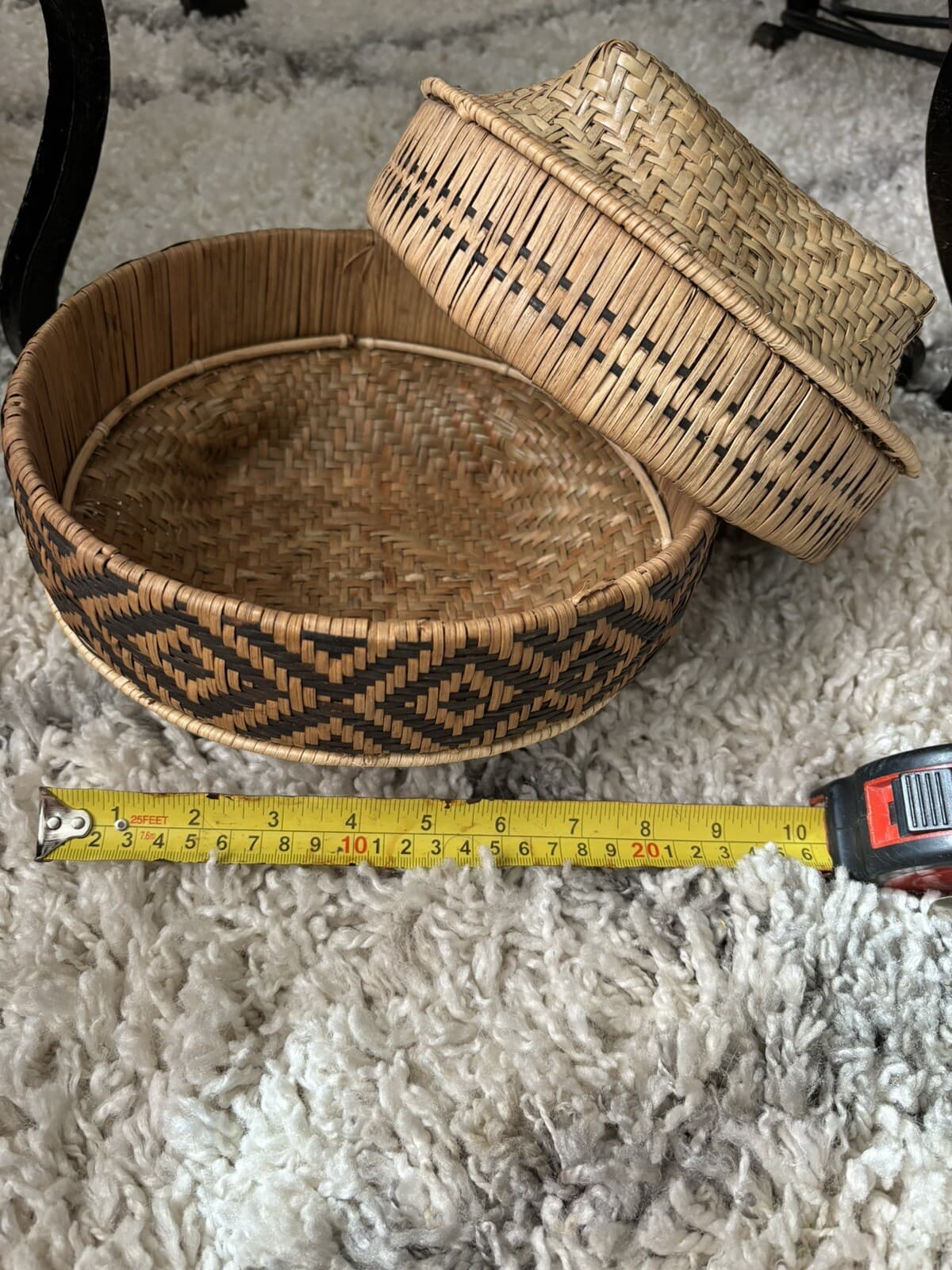 Antique African Kuba Basket Perfect Condition 5