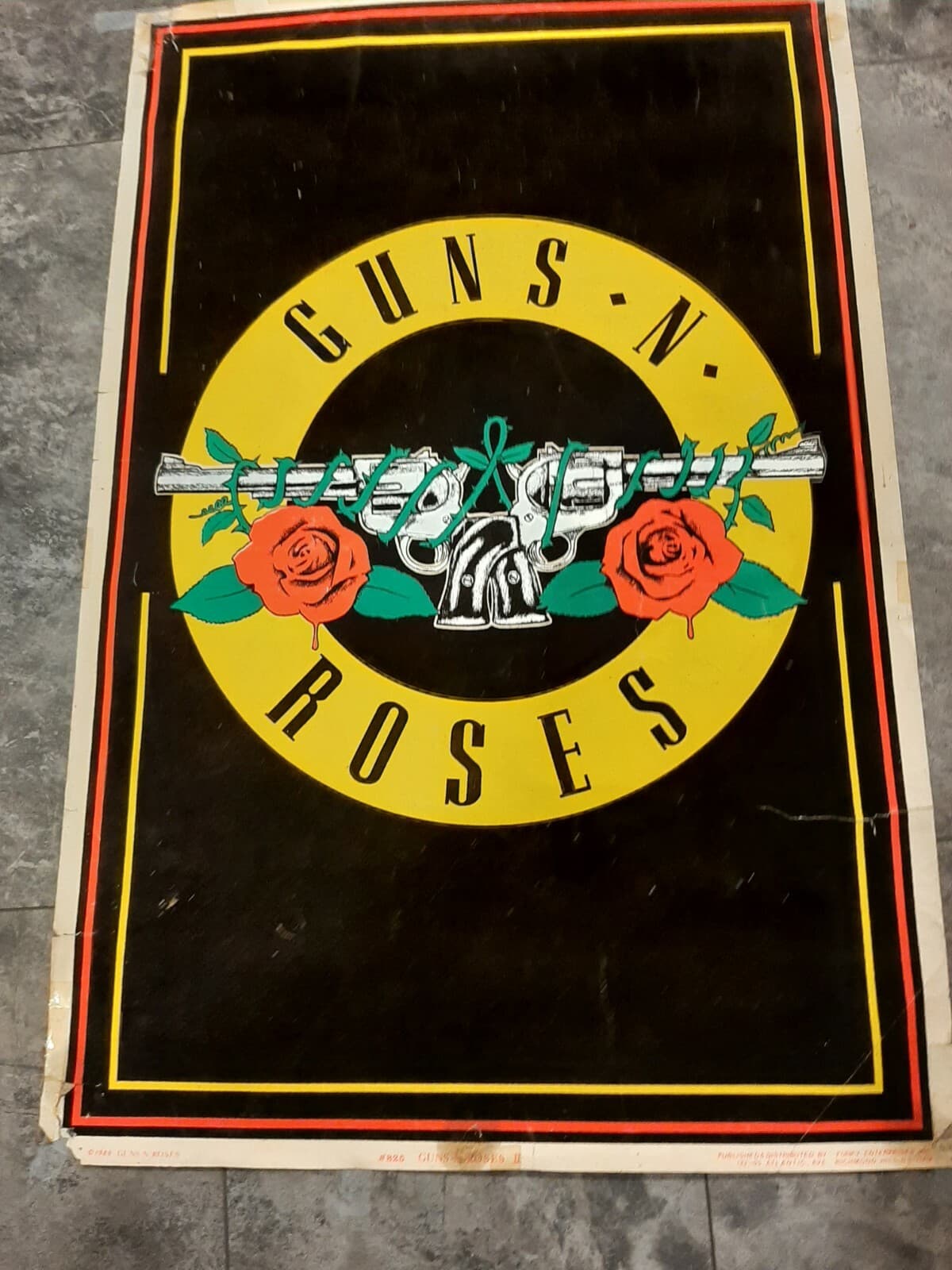 1989 Guns N Roses II #825 Blacklight Poster Felt Original Vintage 23" x 34"  2