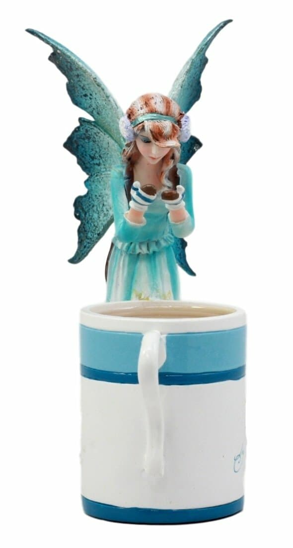 Ebros Amy Brown Teacup Creamy Hot Cocoa Whimsical Fairy Figurine 6"H 5