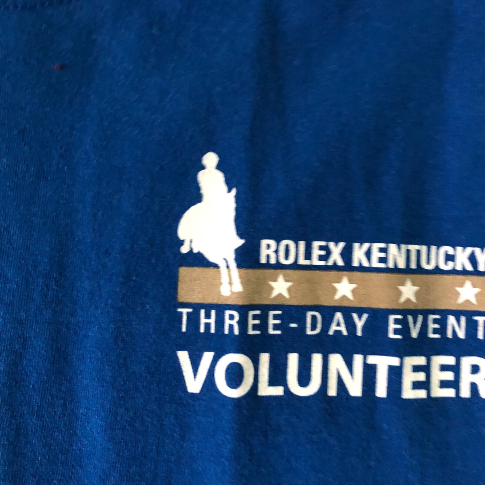 Rolex Kentucky Three Day Event Volunteer 2014 TShirt Unisex Large Blue Eventing 5