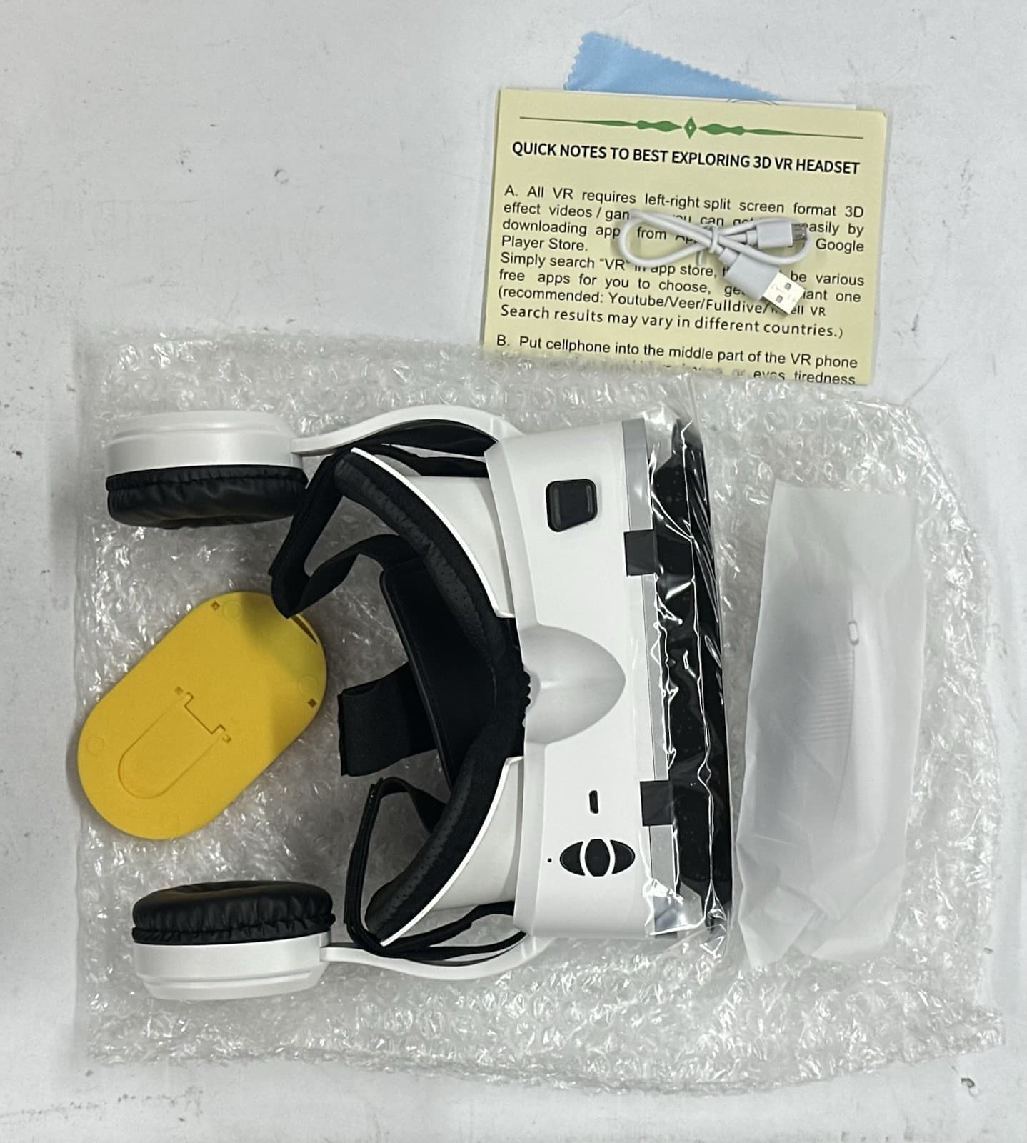 3D Virtual Reality Headset VR Glasses+ Headphones For Smartphone Android iPhone 3