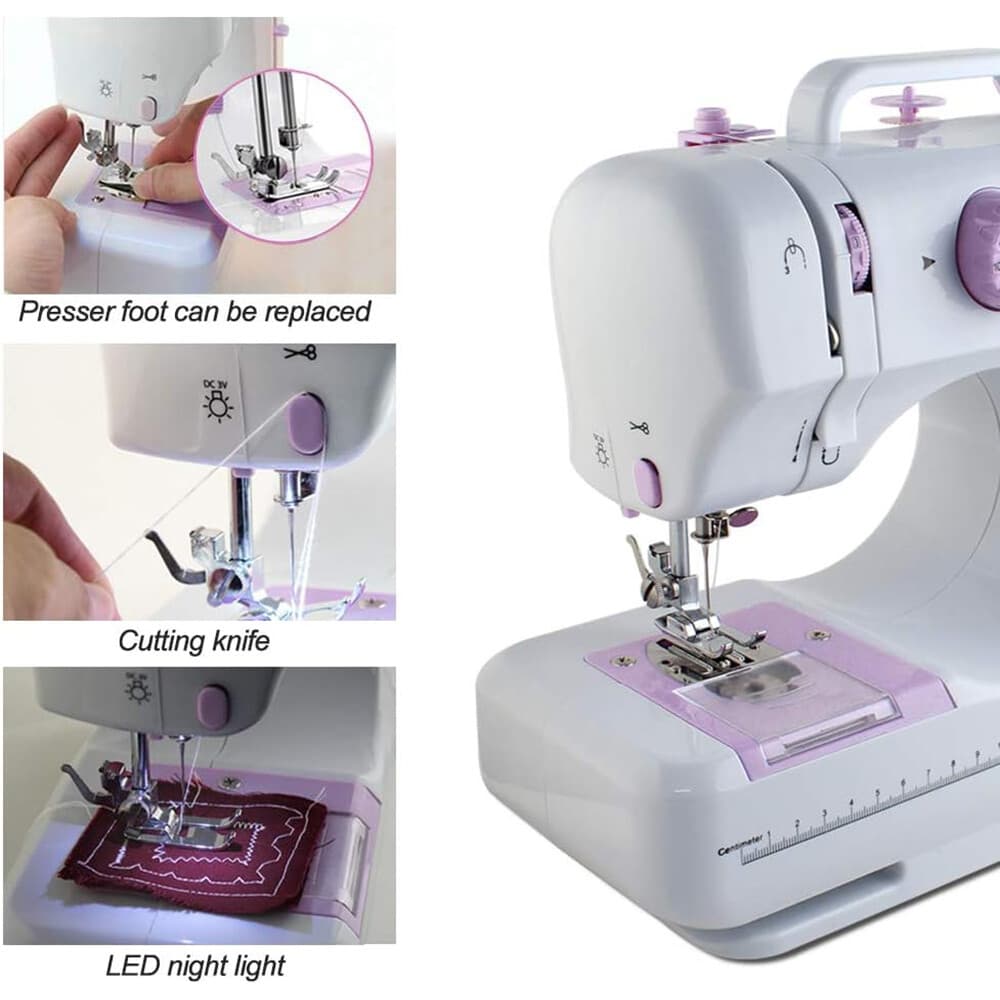 Electric Sewing Machine Portable Crafting Mending Machine 12 Built-In Stitches 3