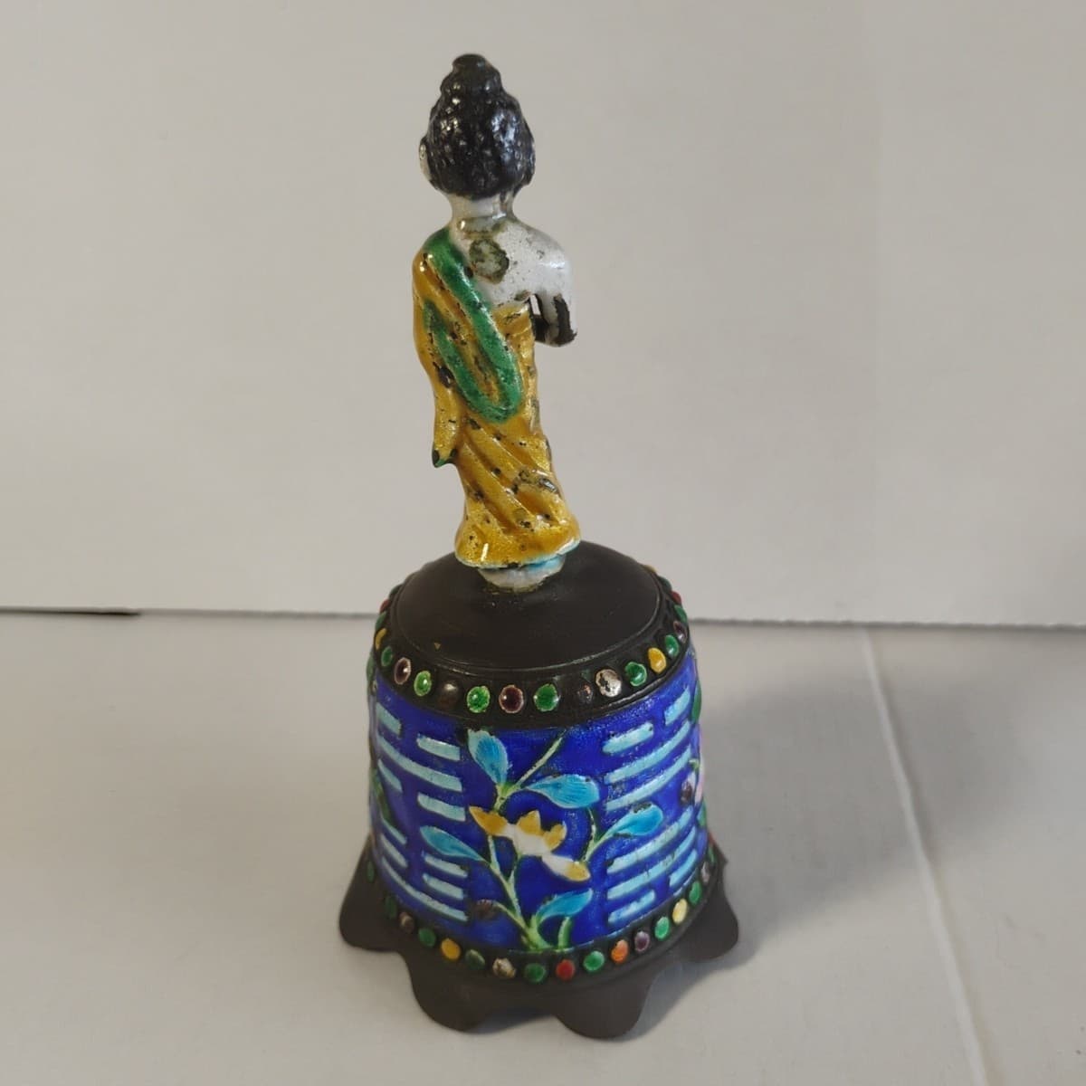 Antique Qing Chinese Enamel Bell ~ Taoist Immortal Figure B11 7 3