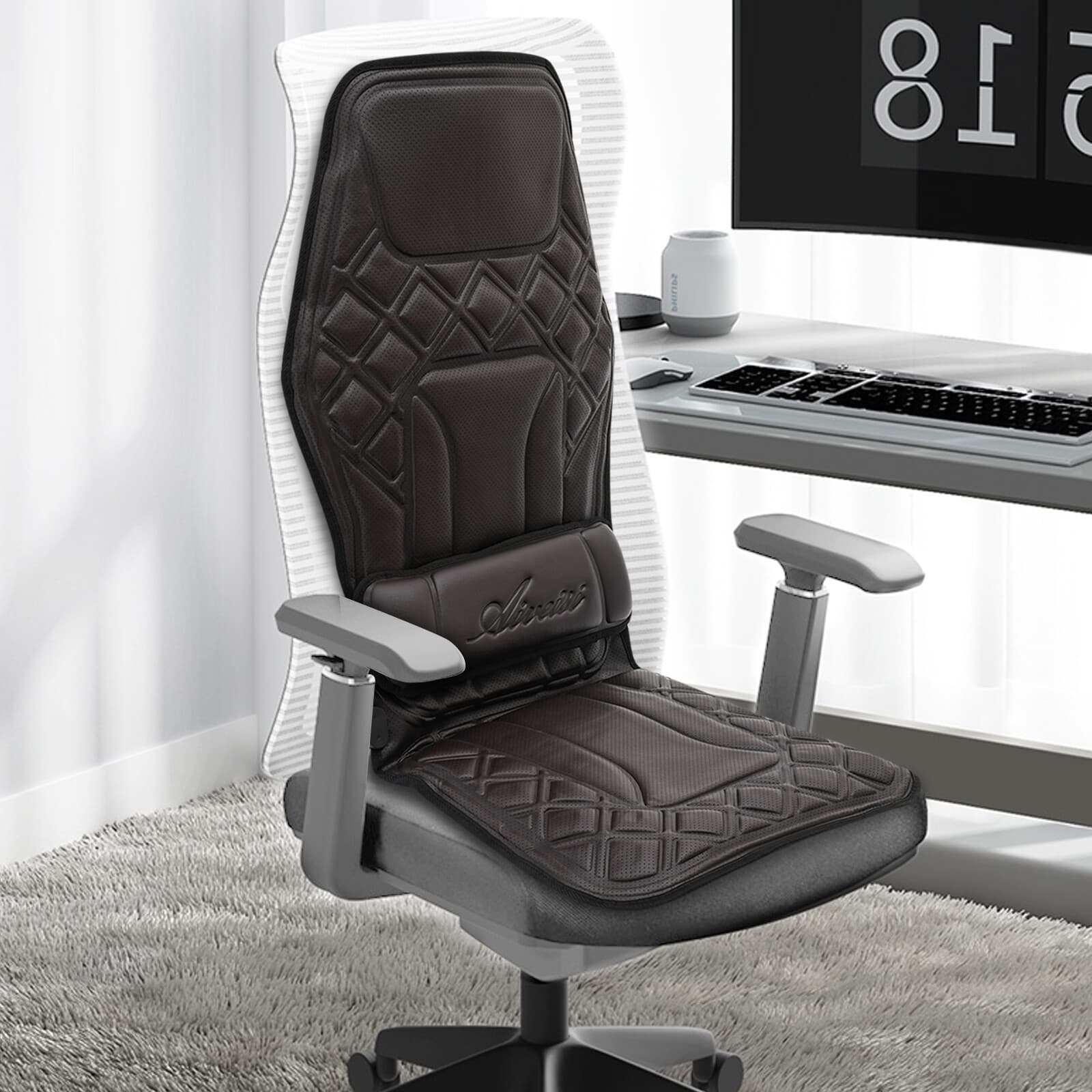 9 Gears Heat Seat Cover Cushion 120*50cm Car Truck Massage Pad Massage Chair Pad 3