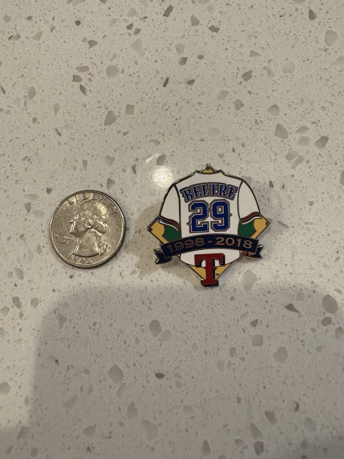 MLB Texas Rangers Adrian Beltre Jersey #29 Official HOF Lapel Pin 2