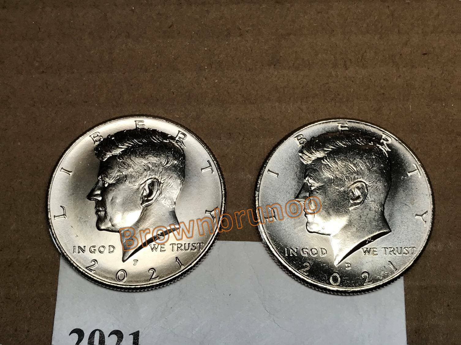 2021 P & D Kennedy Half Dollar Uncirculated 2 Coins Philadelphia & Denver 50c 2