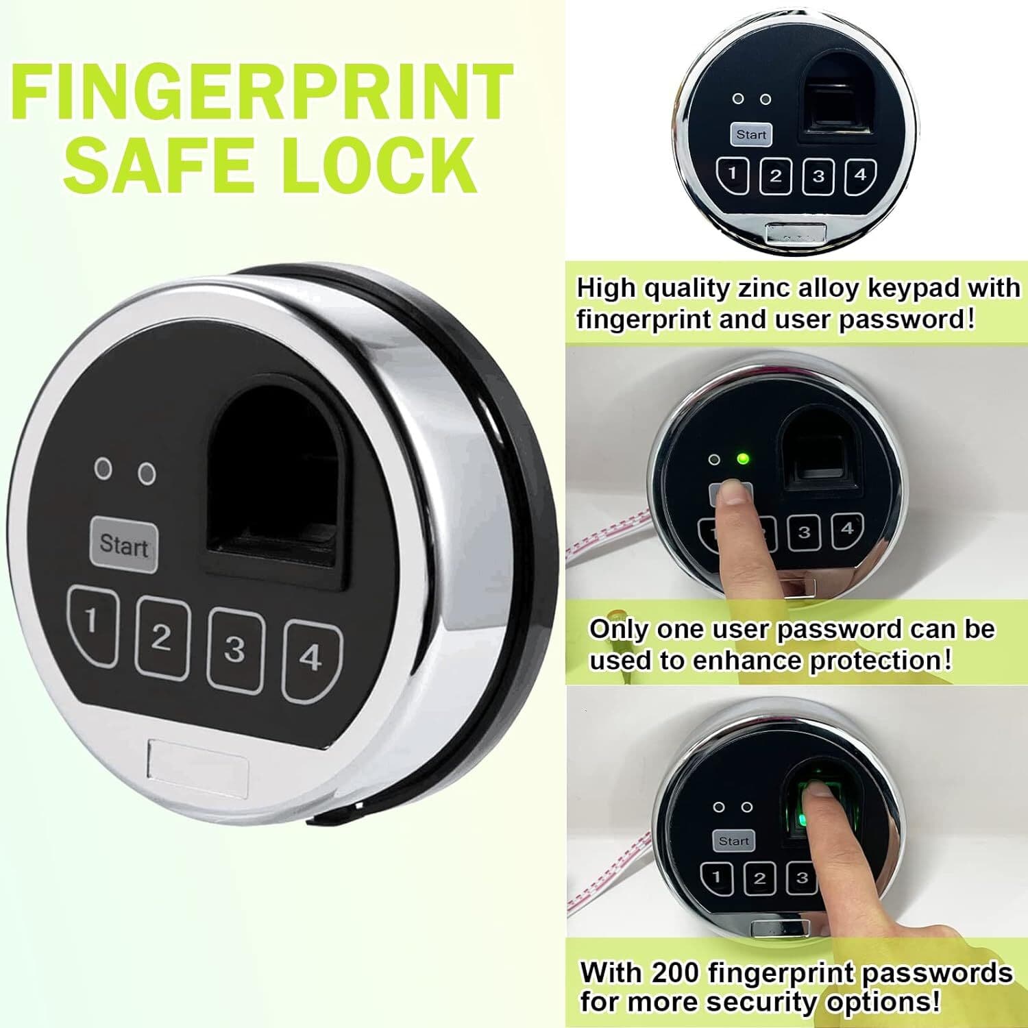 Fingerprint Gun Safe Lock Electronic Keypad Lock Swing Bolt Lock For Safe Box 4