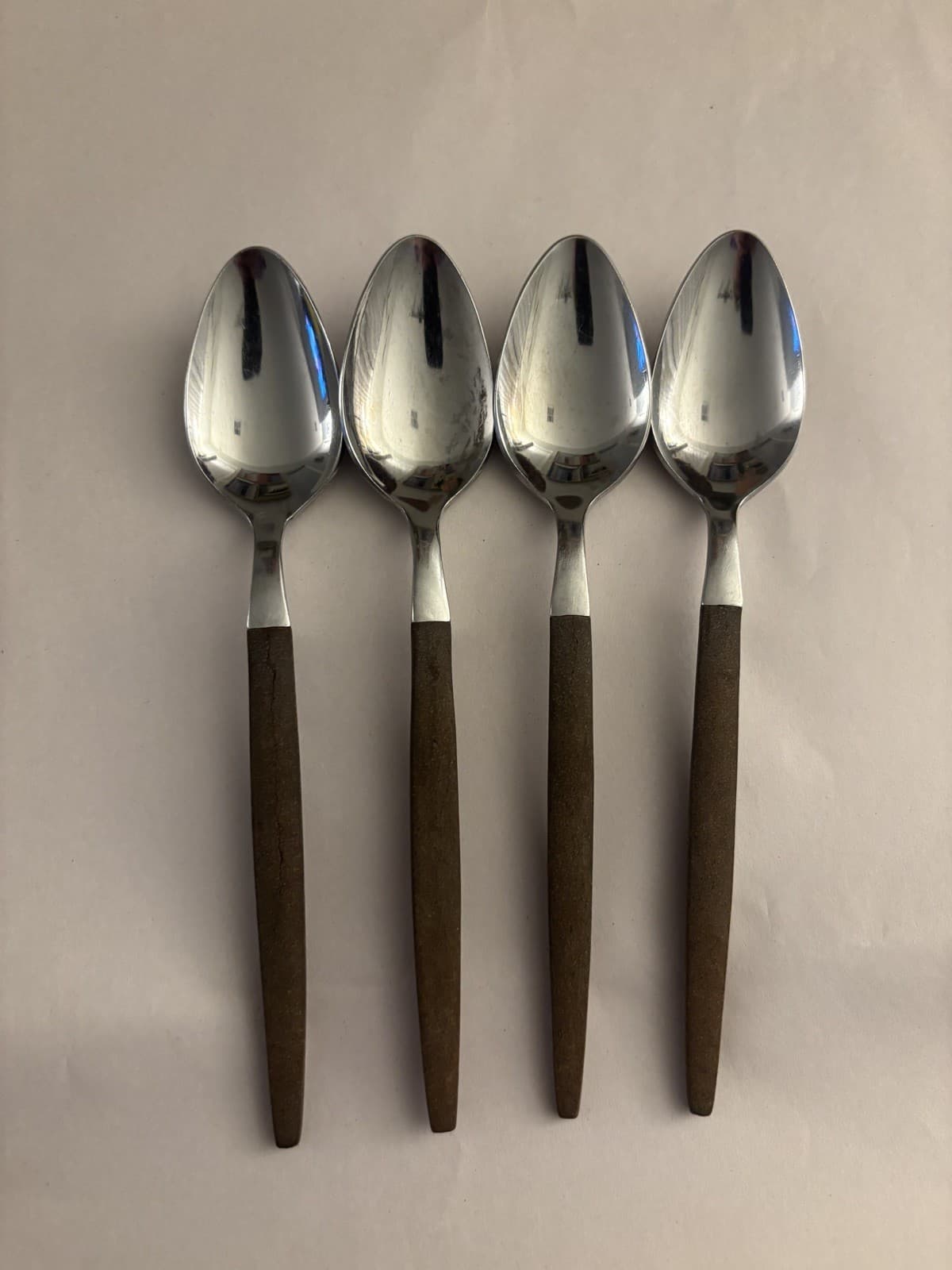 4 Ekco Eterna Canoe Muffin Forged Stainless Japan Teaspoons