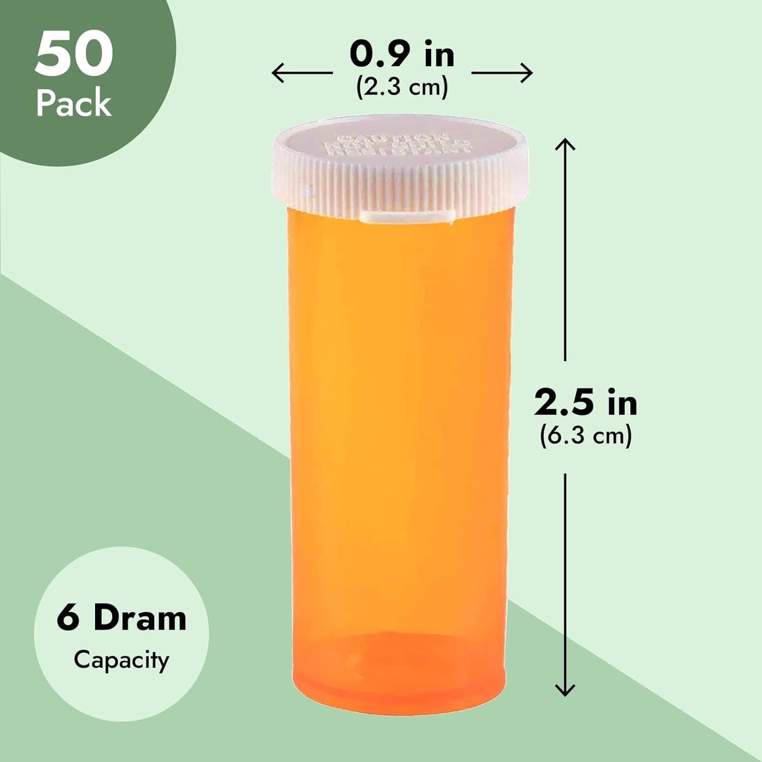 Juvale 6 Dram Empty Pill Bottles with Caps - Durable 6 Dram, Orange,white  2