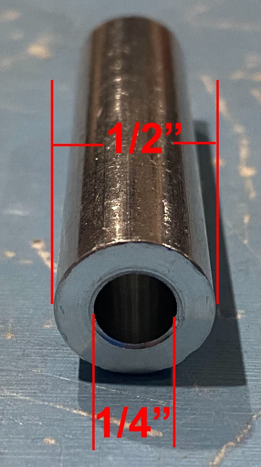 10 Pcs M6 Aluminum Spacers Metal Spacer Aluminum 1/4" ID x 1/2" OD x 2" L 2