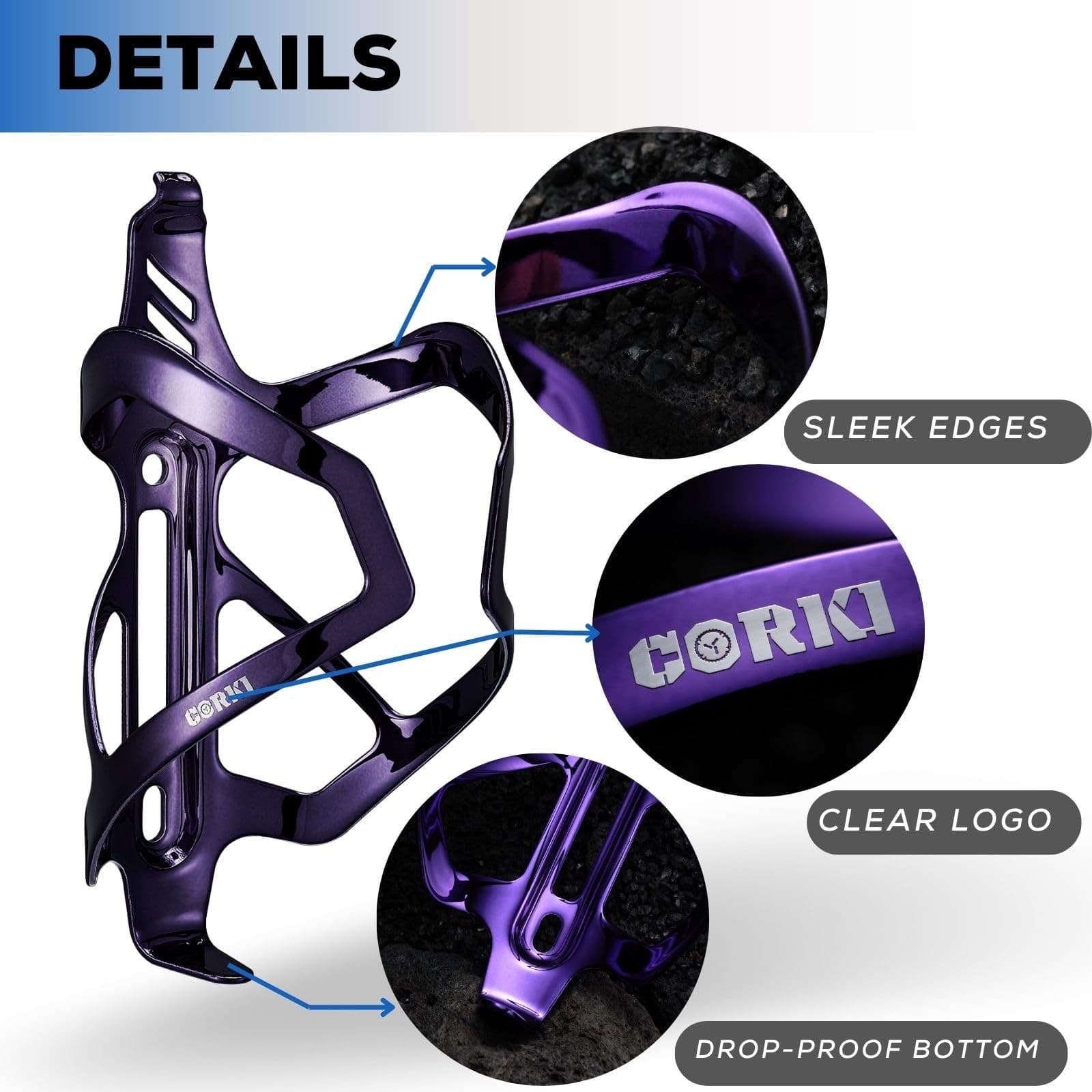 Corki Cycles Heavy Duty Bike Water Bottle Holder Lightweight Aluminum Cage Sh... 6