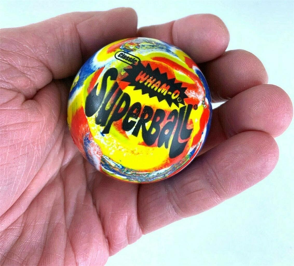 LARGE 2" Wham-O Color SWIRL Original SUPER BALL Whamo Zectron Rubber SuperBall 2