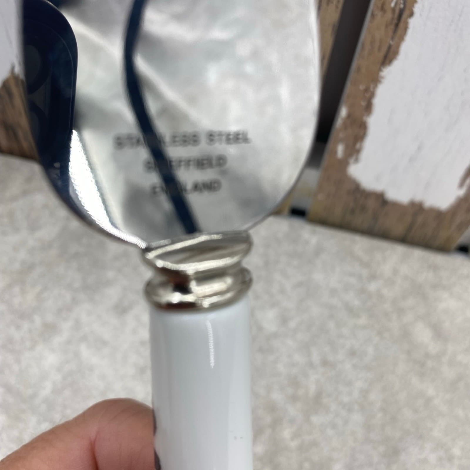 Vintage Sheffield England Christmas Holiday Porcelain & Stainless Steel Cake Pie 4