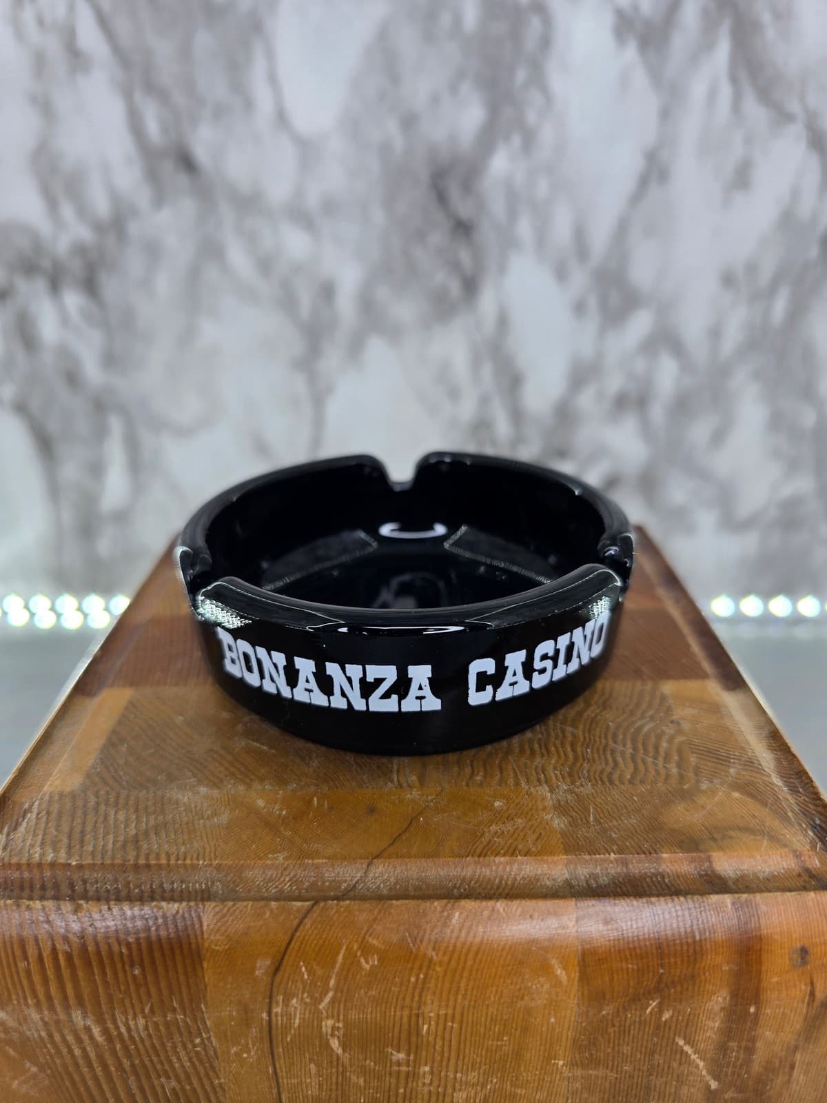1960's Bonanza Casino Black Glass Ashtray Reno, Nevada 2