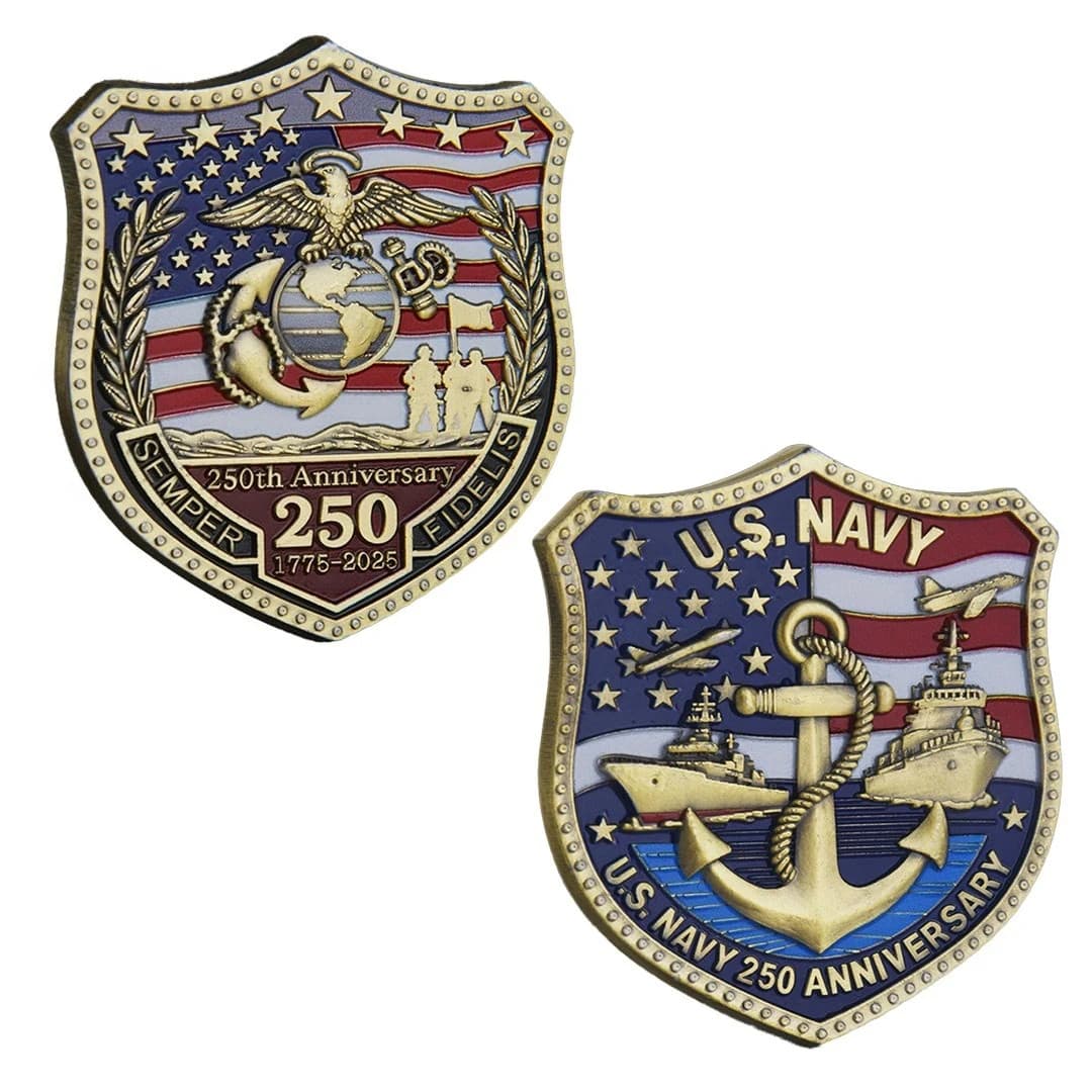 Marine Corps Navy  250th Anniversary Challenge Coin Military Veteran Gift 3