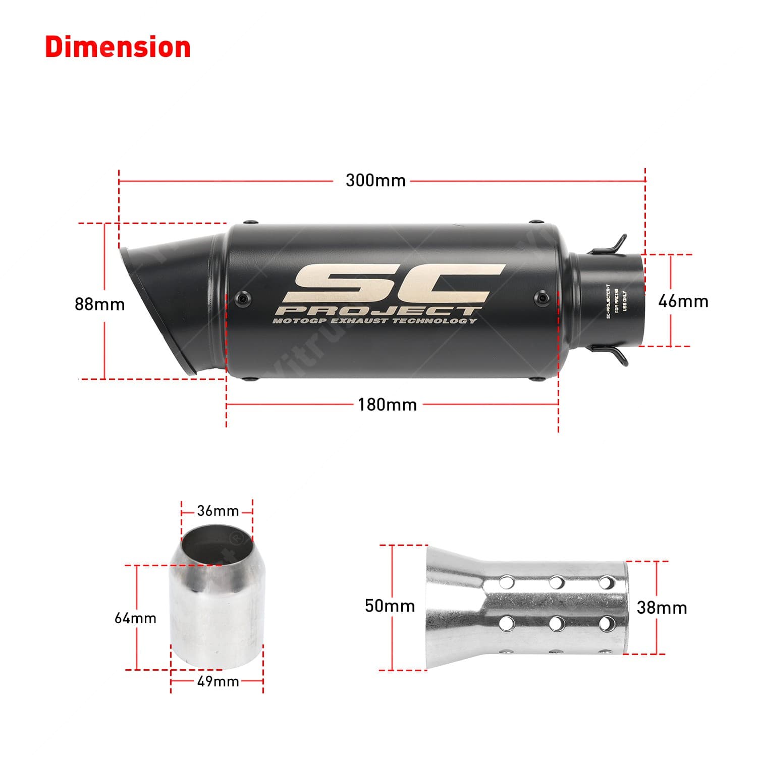 For Kawasaki Ninja 650 Z650 2012-2024 Full System Exhaust Tips Black Header Pipe 3