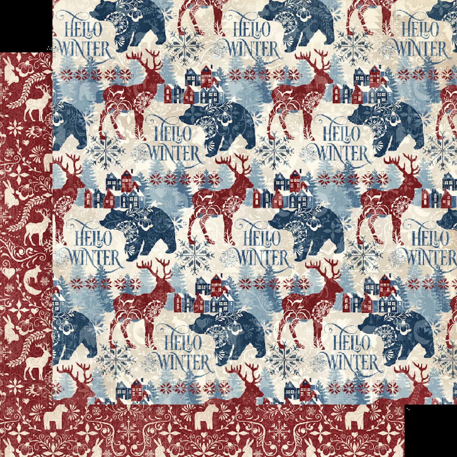 Graphic45 LET'S GET COZY 8-PACK 12x12 DOUBLE-SIDED PRINTED CARDSTOCKS 5