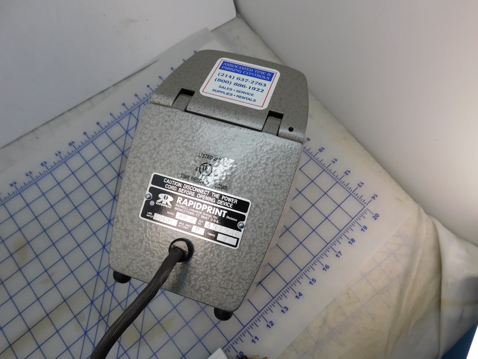 Rapidprint ARL-E Time Recorder, card stamper, tested, 120 volt, with keys 6