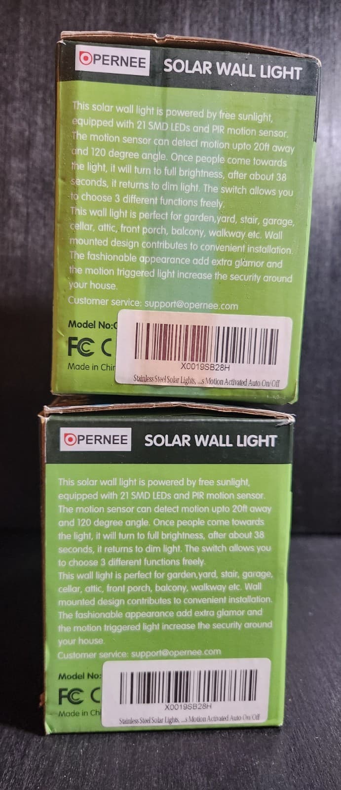 SOLAR MOTION WALL LIGHTS SET OF 2 OUTDOOR 21 LED WATERPROOF PERNEE NEW IN BOX 3