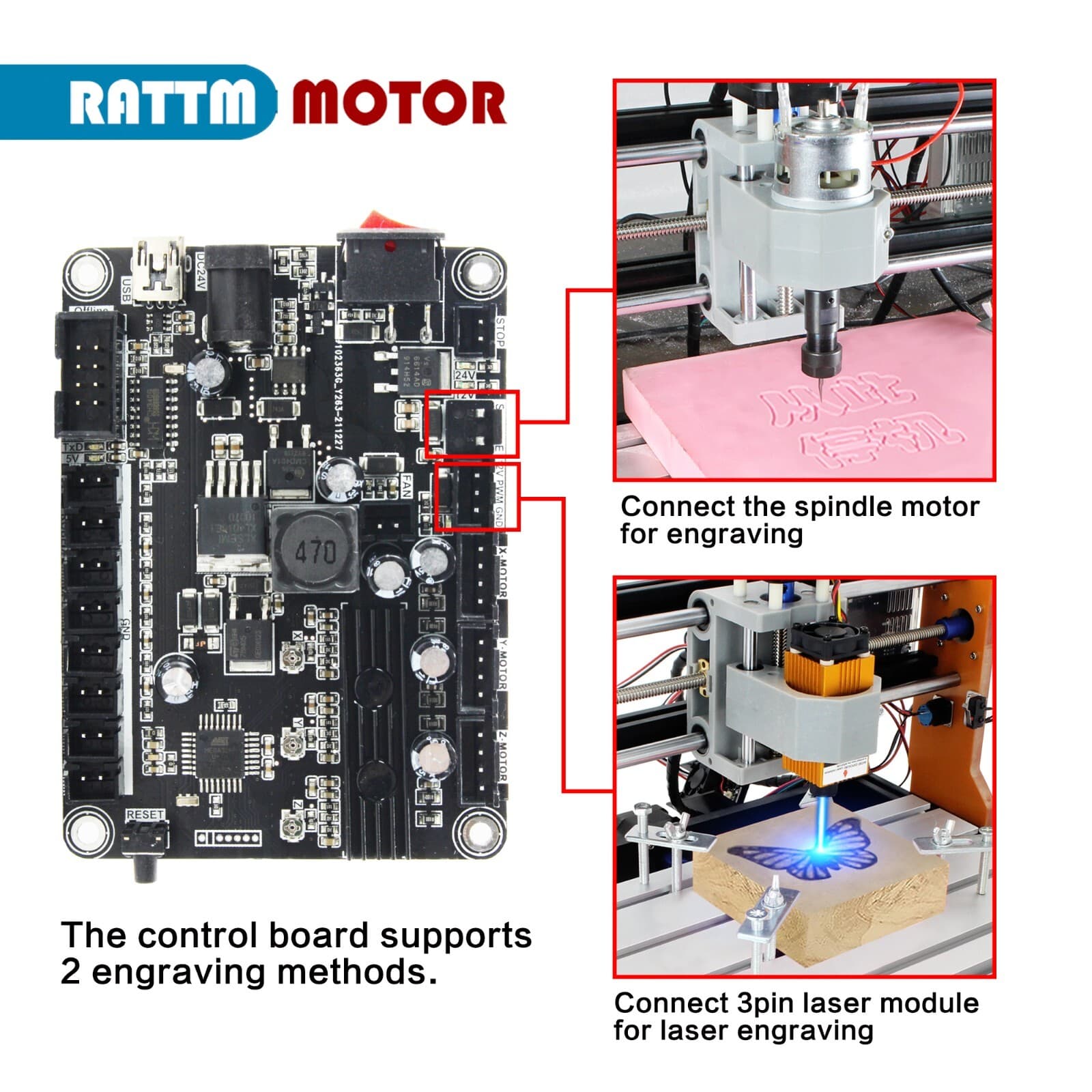 【USA】3 Axis GRBL Control Board w/ Offline Controller for Mini CNC Router Machine 6