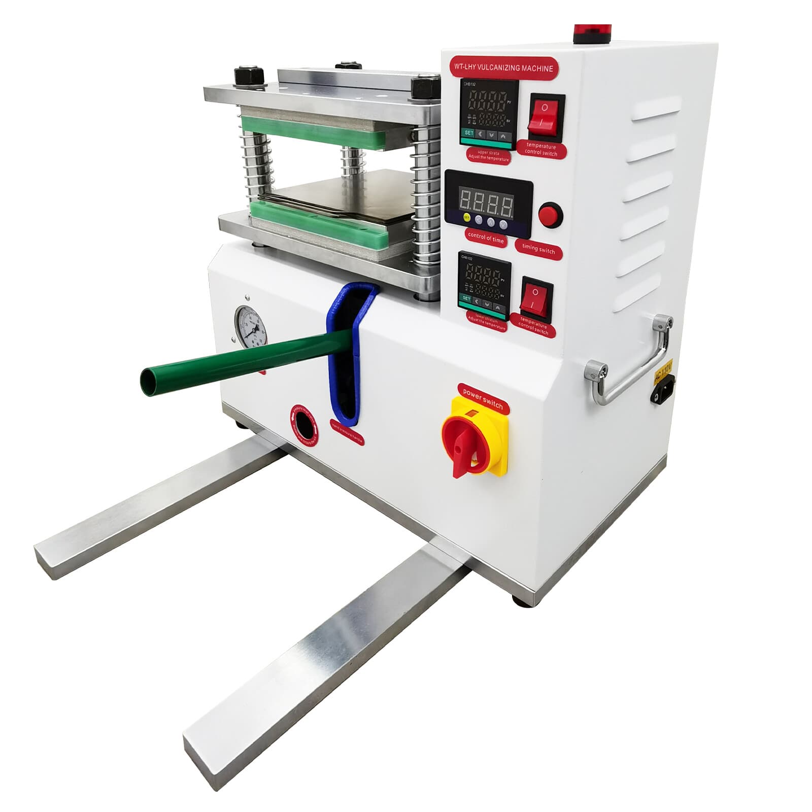 Small Laboratory Flat Vulcanizing Press 110V 1-Phase Manual 8 Ton Testing 4