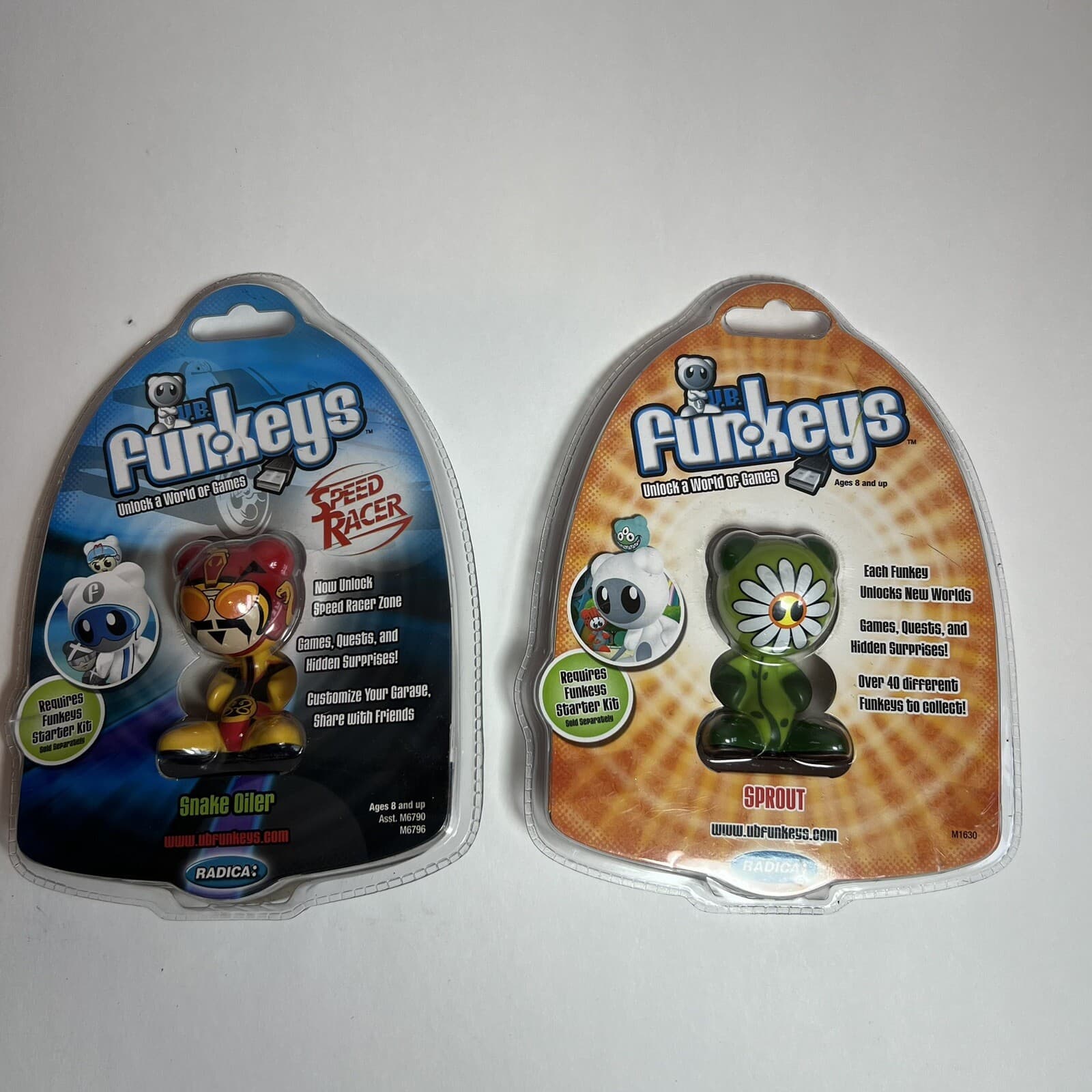 UB FUNKEYS SPROUT GREEN FLOWER M1630 & SNAKE OILER M6796 MATTEL RADICA NEW