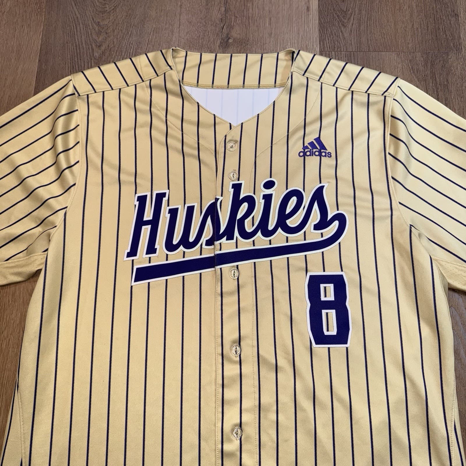 Washington Huskies Baseball Jersey UW Team Issue Game Worn Pac 12 Adidas Mens 52 3